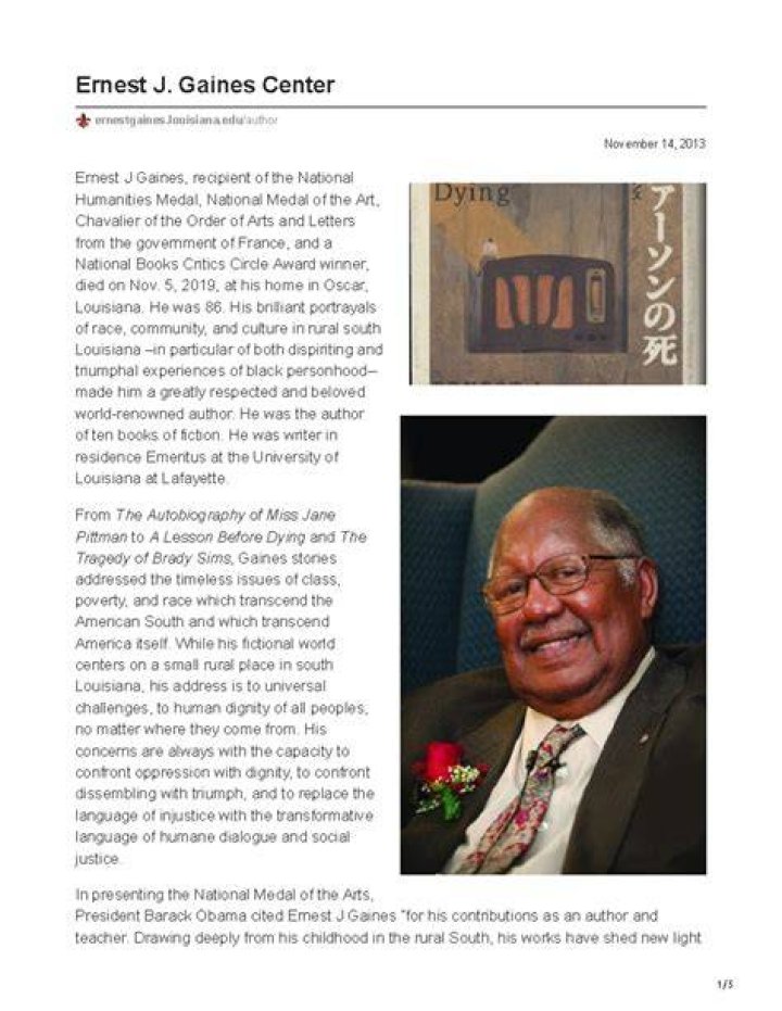 Ernest J. Gaines Net Worth