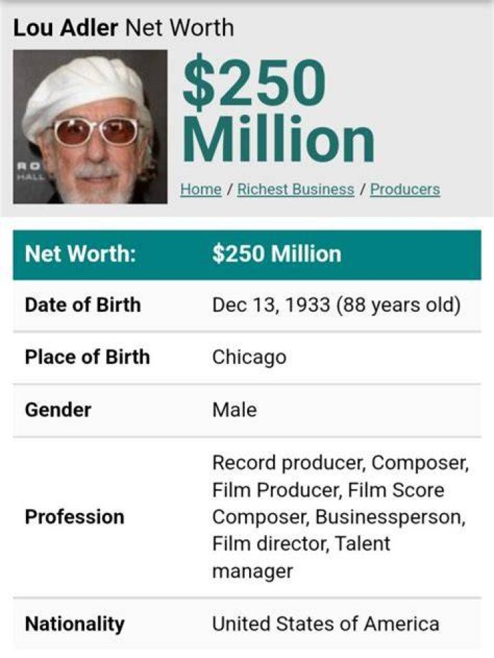 Lou Adler Net Worth