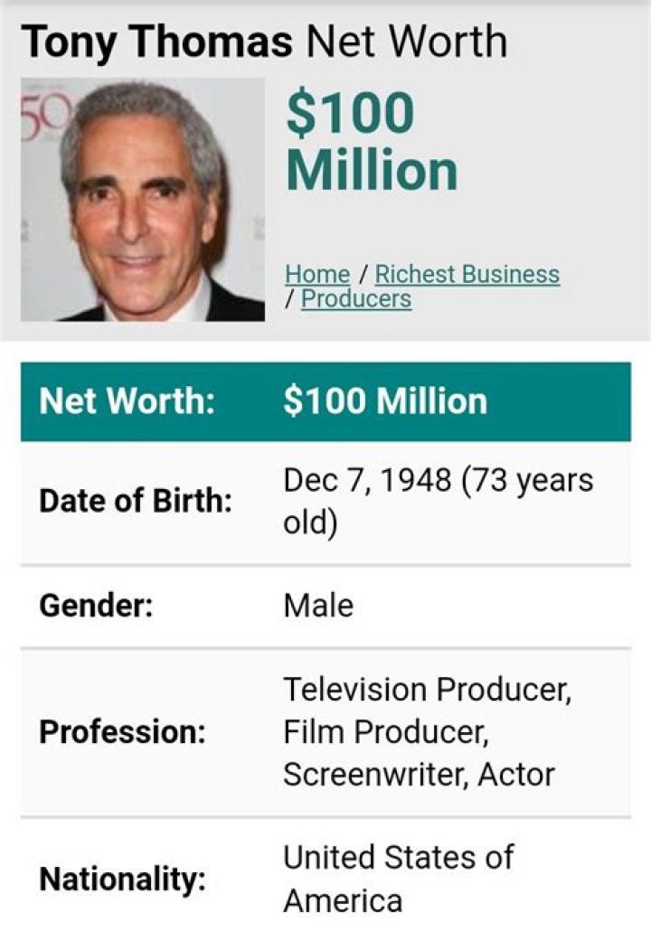 Tony Thomas Net Worth